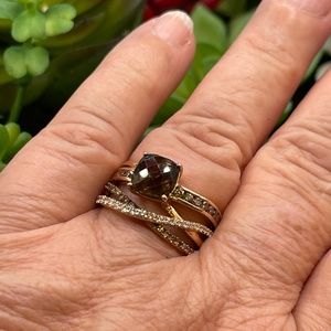LeVian Chocolate Quartz and Diamond Ring